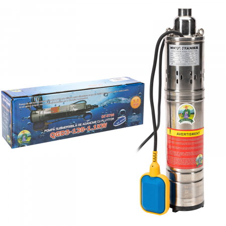 Pompa submersibila Micul Fermier ( tun ) 1,1kw 120m cu plutitor [2]