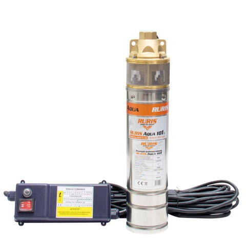Pompe submersibile - Pompa submersibila pentru puturi RURIS Aqua 101, 750W, 60m, 2.4 m³/h, panou control inclus