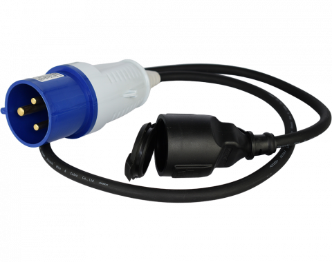 Generatoare electrice - Prelungitor-adaptor, 5000 W, 1.5 metri, stecher 1 x 32А / 230V, prize 1x 16А / 230V, cablu 3*2.5 mm din cupru