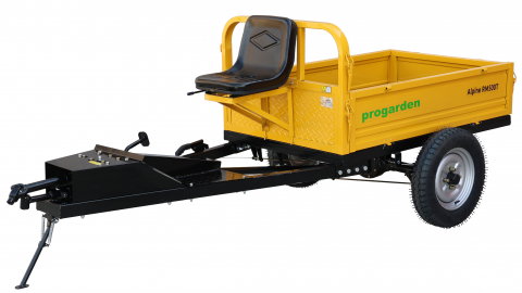 Accesorii utilaje agricole - ProGARDEN Alpine RM500T Remorca cu tractiune 500kg, 1 osie, prindere bolt pentru motocultor, roti 5.00-12