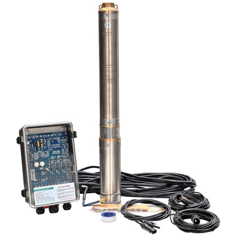 Pompe submersibile - Progarden Aqua SOLAR 450 Pompa submersibila 1", solar, 500W/48V, MPPT, fara PFV, 50m, 3.5mch, multietajata, apa curata