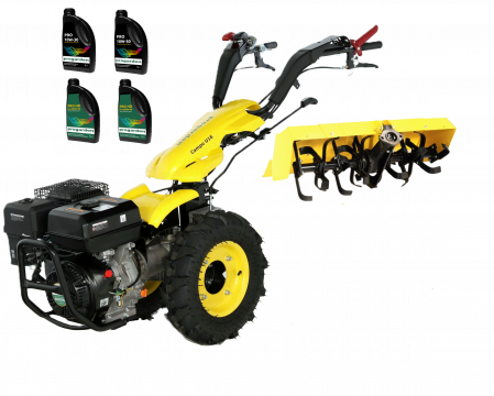 Motosape si motocultoare - ProGARDEN Campo U16 motocultor multifunctional 14CP, benzina, EU V, pornire la sfoara, 3+2 viteze, reductor cu freza tractata 90 cm + ulei motor si transmisie CADOU