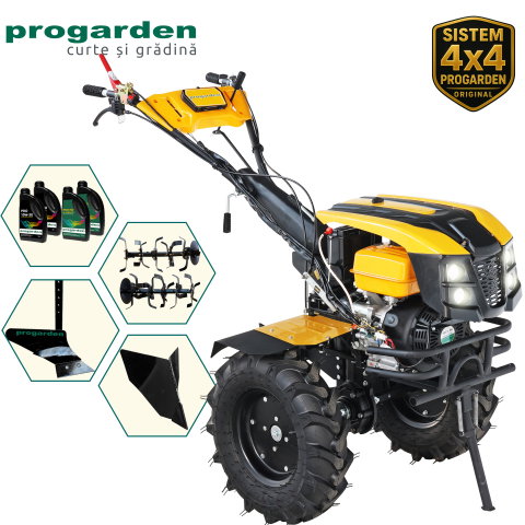 Motosape si motocultoare - ProGARDEN Pachet Campo 1873 Alpine V2 Motocultor 18CP + Plug simplu + Plug bilonat/rarita + 4L Ulei