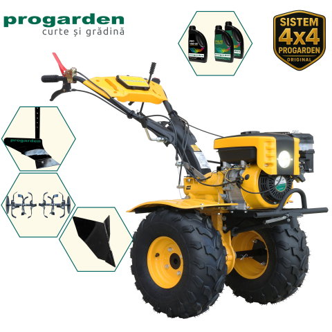 Motosape si motocultoare - ProGARDEN Pachet Campo 873 Alpine motocultor 7CP + Plug simplu + Plug bilonat/rarita + 3L Ulei