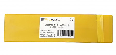 Electrozi si sarma pentru sudura - ProWELD E308L-16 electrod inox, 2.5x300mm, tub 2kg 455203081625P2