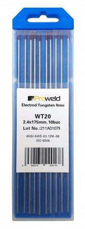 Scule electrice si unelte - ProWELD WT20 Electrozi tungsten rosu, 2.4x150mm, 10buc