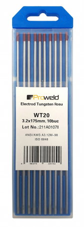 ProWELD WT20 Electrozi tungsten rosu, 3.2x175mm, 10buc [0]