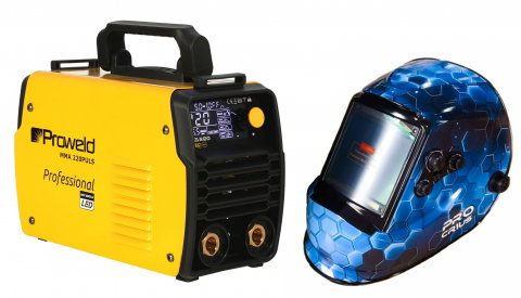 ProWeld Professional - ProWELD MMA 220 Puls invertor sudare, 220 Amperi, garantie 3 ani + Masca de sudura color CRIUS cu ecran XL