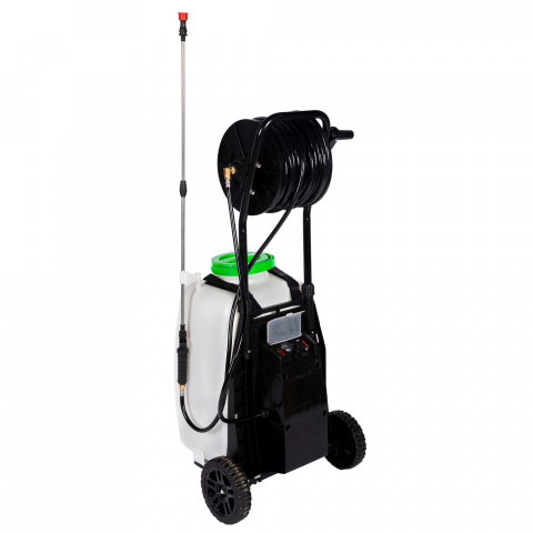 Pulverizator Micul Fermier cu acumulator si roti, bazin de 40L, furtun 30 m, lance telescopica [14]