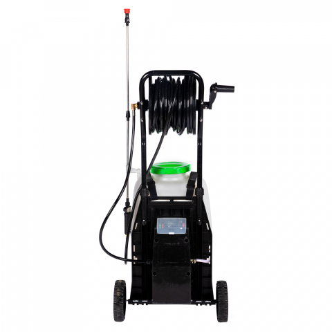 Pulverizator Micul Fermier cu acumulator si roti, bazin de 40L, furtun 30 m, lance telescopica [12]