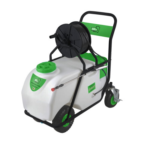 Curte, gradina, microferme - Pulverizator pe roti 90L, Micul Fermier MF-PA1014-S001-G01, 5L/min, acumulator detasabil