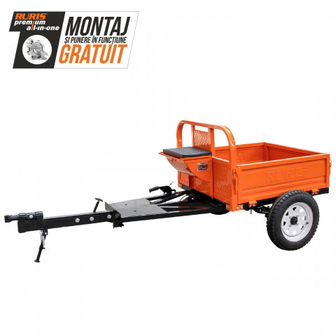 Utilaje agricole - Remorca Ruris 450S 450kg basculabila, sistem franare, dimensiune bena 1000x1000x3000 mm