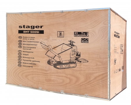 Roaba cu motor termic Stager RMT500SI 5160009745 cu senile, incarcator frontal, platforma operator 9CP, 500kg, [7]