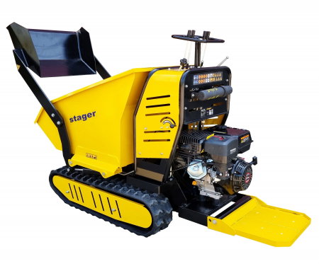 Roaba cu motor termic Stager RMT500SI 5160009745 cu senile, incarcator frontal, platforma operator 9CP, 500kg, [4]