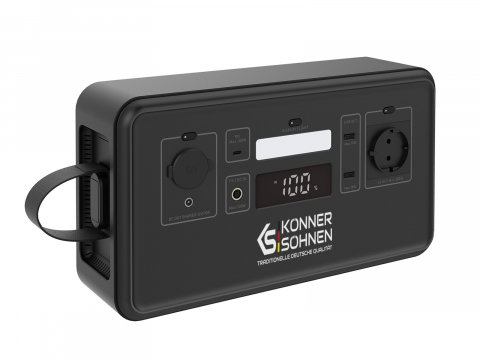 Satie portabila de alimentare KS 500PS Konner Sohnen, baterie LiFePO4 putere nominala 500 W, putere maxima 1000 W, capacitate baterie 448 Wh, 1x Schuko 230 V/50 Hz, afisaj LED [1]