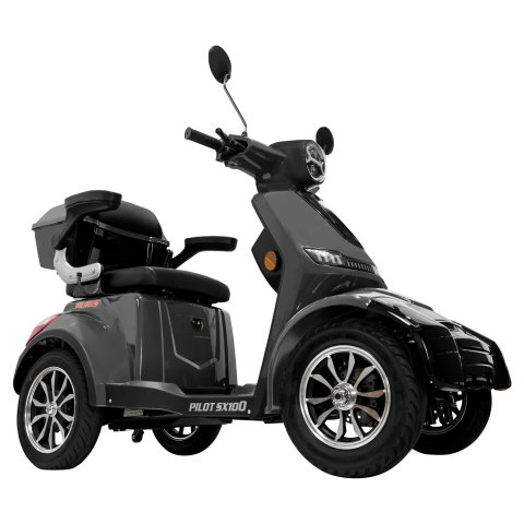 Scuter electric gri cu 4 roti RURIS PILOT SX100G, 1300W, autonomie 46 km [4]