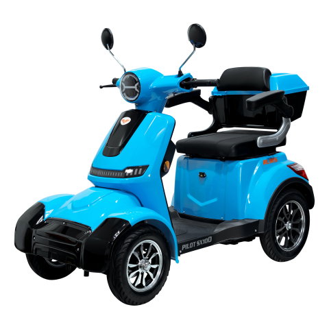 Vehicule de Lucru si Transport - Scuter electric albastru cu 4 roti RURIS PILOT SX100AL, 1300W