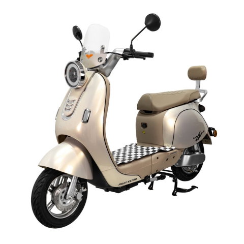 Scutere electrice - Scuter electric retro RURIS PILOT SX790 GOLD, 800W, autonomie pana la 70 km, 2 locuri