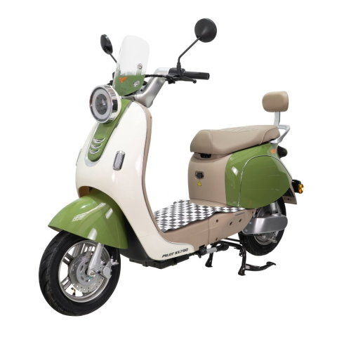 Scutere electrice - Scuter electric retro RURIS PILOT SX790 VERDE BAMBOO, 800W, autonomie pana la 70 km, 2 locuri