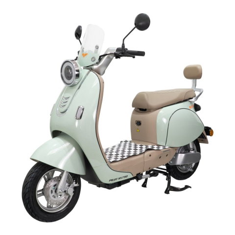 Scutere electrice - Scuter electric retro RURIS PILOT SX790 VERDE RETRO, 800W, autonomie pana la 70 km, 2 locuri