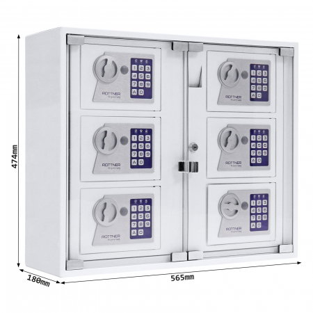 Seif pentru Chei Rottner Key System 6 Închidere Electronică pentru Exterior Alb [3]