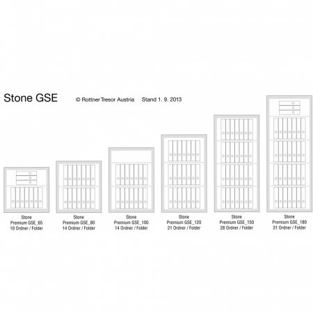 Seif Perete Antiefracţie Rottner Stone GSE 100 Premium EN1 Închidere Cheie Alb [2]