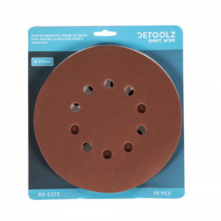 Set 10 hartie abraziva Detoolz DZ-C273 P150 10 gauri 215mm [1]