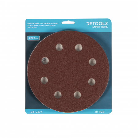 Set 10 hartie abraziva P80 8gauri 180mm [3]