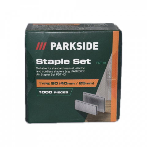 Accesorii compresoare - Set Capse 40m/25mm Parkside PDT 40 – 1000 Bucăți, Compatibil cu Capsatoarele Manuale și Pneumatice