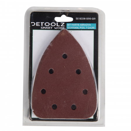 Set hartie abraziva Detoolz DZ-SE238-S010-G01135x95mm P120 7 gauri (10/set) [1]