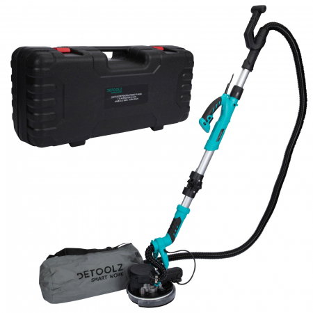 Slefuitoare electrice - Slefuitor pentru pereti pliabil cu LED si aspirator Detoolz DZ-C206 + valiza de transport 750W Ø225mm