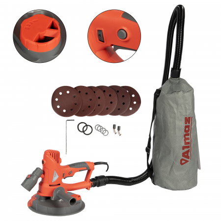 Slefuitoare electrice - Slefuitor pereti cu LED si regulator de turatie Almaz 750W Ø180mm