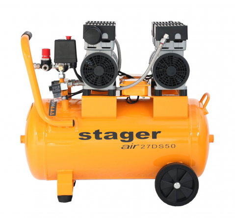Stager Air 27DS50 compresor aer, 50L, 8bar, 270L/min, monofazat, angrenare directa, silentios [1]