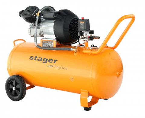 Stager Air 36D100 compresor aer, 100L, 10bar, 356L/min, monofazat, angrenare directa [2]