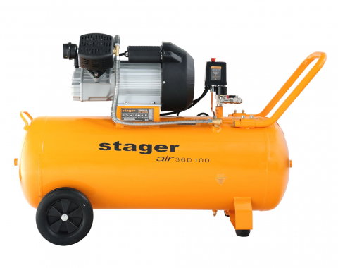 Stager Air 36D100 compresor aer, 100L, 10bar, 356L/min, monofazat, angrenare directa [1]