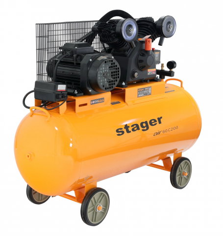 Compresoare - Stager Air 60C200 compresor aer, 200L, 10bar, 600L/min, trifazat, angrenare curea