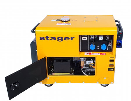 Generator insonorizat diesel Stager DG 5500S+ATS 4500005500ATS  monofazat 5.0 kW, 3000rpm, automatizare [1]