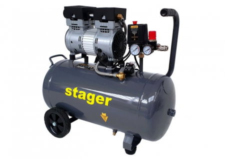 Compresoare - Compresor aer Stager HM0.75JW/50, 4530107550, 50L, 8bar, 135L/min, monofazat, angrenare directa, silentios