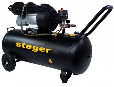 Stager HM3100V-10 compresor aer, 100L, 10bar, 356L/min, monofazat, angrenare directa [1]