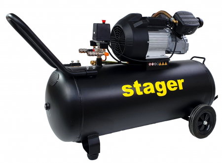 Stager HM3100V-10 compresor aer, 100L, 10bar, 356L/min, monofazat, angrenare directa [2]