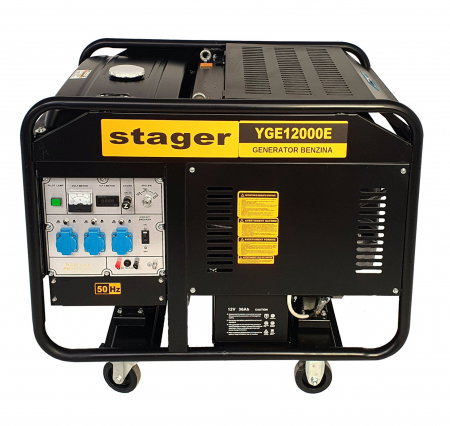 Generatoare digitale - Stager YGE12000E Generator open-frame 10kW, monofazat, benzina, pornire electrica