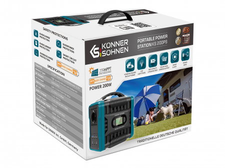 Statie de incarcare portabila Konner&Sohnen KS200PS, 200 W, 1 x 230 V, 2 x 12 v, 1 x USB type C, 2 x USB 2.1, 1 x USB 3.0 [8]