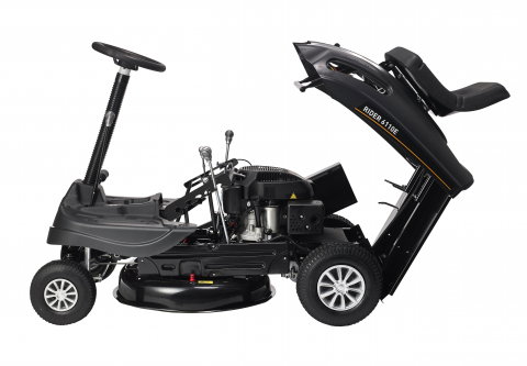 Texas Rider 6110E Tractor pentru tuns gazon, 6.4CP, latime lucru 61cm, inaltime taiere 35-75mm, 150L, benzina, 4.6km/h, pornire electrica, reglaj central [1]