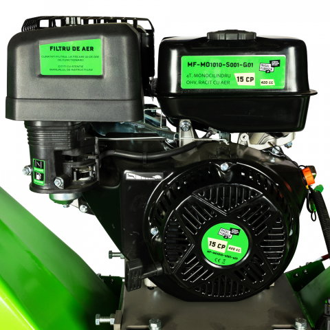 Tocator de crengi Micul Fermier, motor benzina 15 CP, cu carlig de remorcare, 150 mm diametru maxim de taiere, pentru rumegus [14]