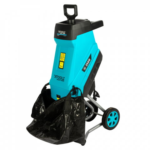 Tocatoare crengi si furaje - Tocator de crengi si resturi vegetale Detoolz DZ-SE1005-G01, 2500W, 45mm diametru maxim de taiere, cu sac colector 45L