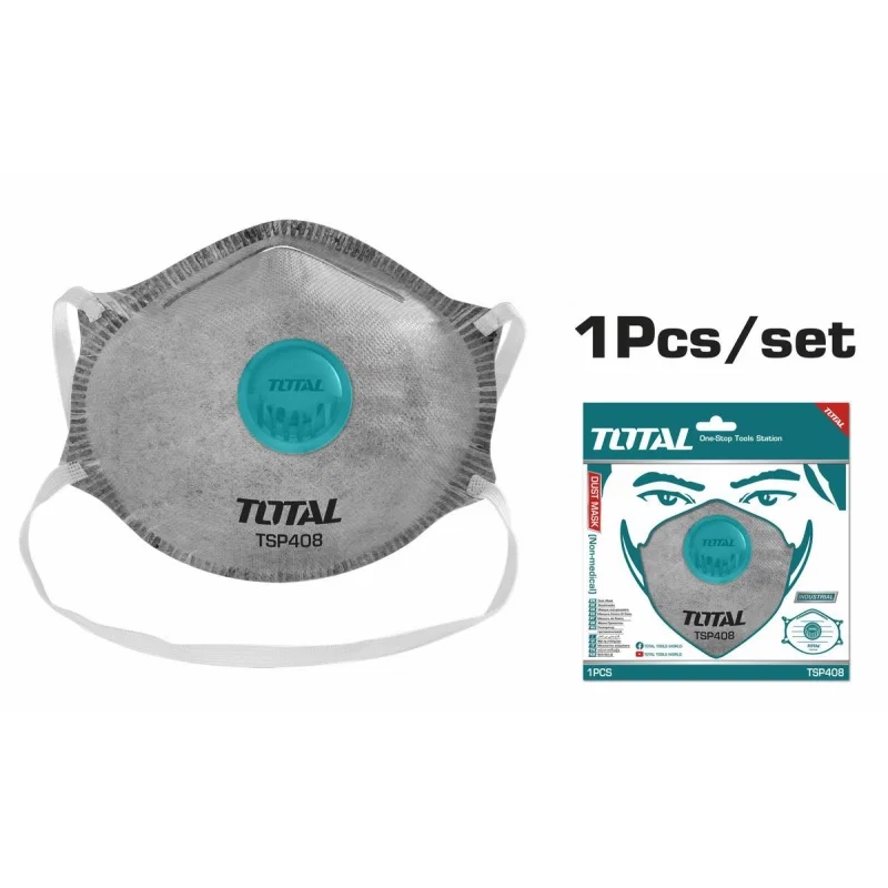 TOTAL - Masca protectie praf - 4 straturi P2 - fibra de carbon activa (INDUSTRIAL)