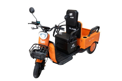 Triciclu electric 2 in 1 BLADE DUO MAX 11, 1200W, Portocaliu/Negru, 2 locuri + bena cargo, autonomie pana la 50 km, CIV inclus [3]