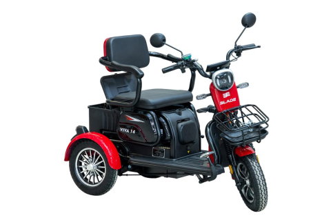 Triciclu electric BLADE VIVA 14  Rosu-Negru, 25 km/h,  1200W, autonomie pana la 50 km, CIV inclus [2]