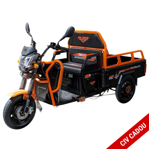 Tricicluri electrice - Triciclu electric cargo RURIS Pilot 3110N NEGRU, 2000W, viteza 25 km/h, autonomie 80 km