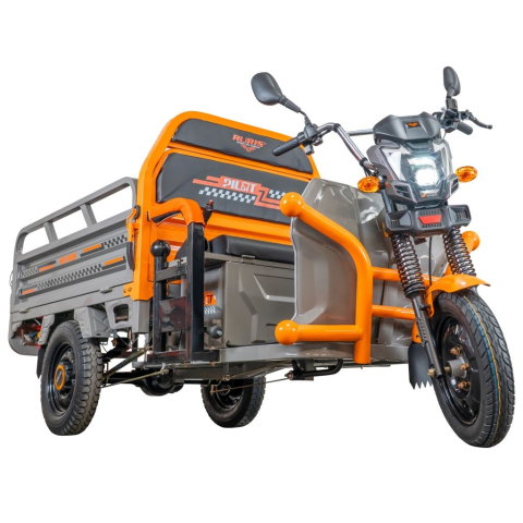 Triciclu electric cargo RURIS Pilot 3120G GRI 2000W, autonomie pana la 70 km, bena basculabila, reductor forta, CIV inclus [4]